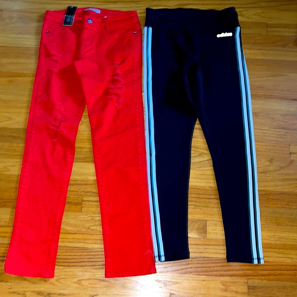 Adidas 3 stripe leggings and Emperial Premium jeans